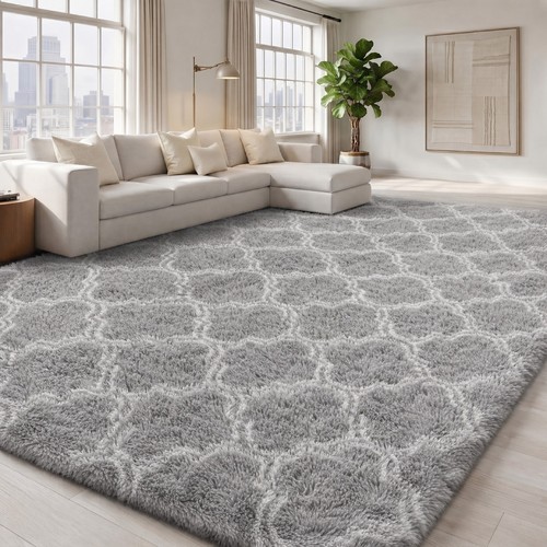 Large plush shaggy area rug - large,
